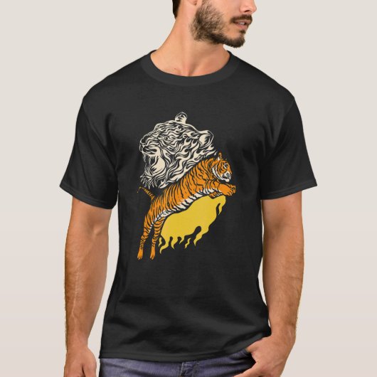 トラ 猟食者 動物 野生 自然界 大きい Tシャツ (正面)