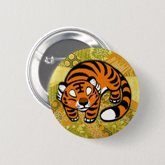 トラ 缶バッジ (正面&裏面)