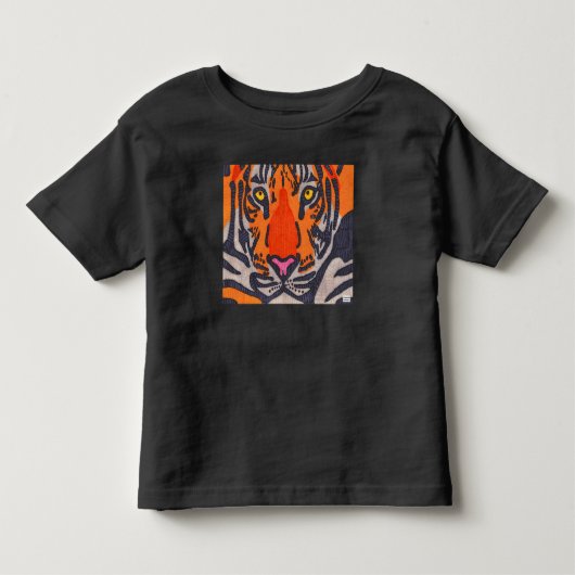 トラ(黒) - トドラーTシャツ (正面)