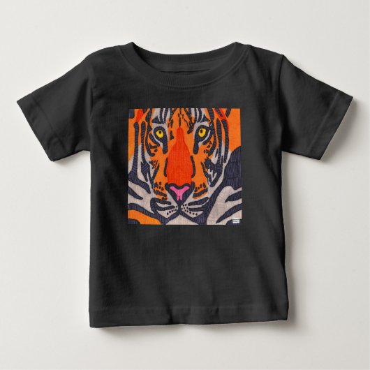 トラ(黒) - ベビーTシャツ (正面)
