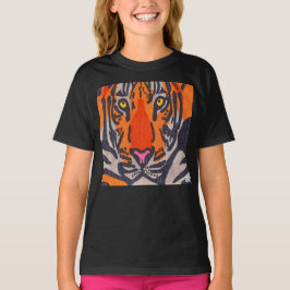トラ(黒) - 女の子用Tシャツ Tシャツ
