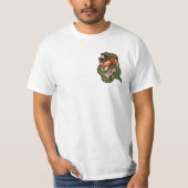 トラ vs ヘビ 激しい野生動物バトル アート tシャツ (正面)