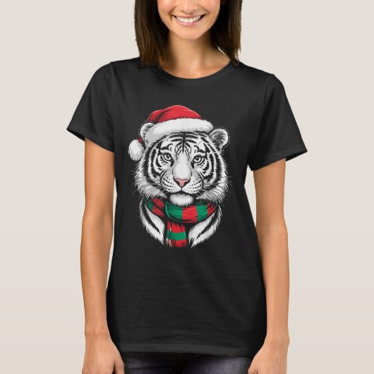 トラXmasサンタ帽子Fクリスマスコスチューム Tシャツ (正面)