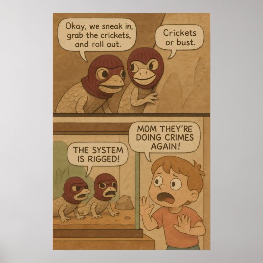 トリおもしろいザードの犯罪ヘイスト漫画 – コオロギかバスト！ ポスター (正面)