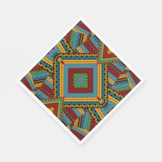 トリアはっきりしたル幾何学模様カラフル民族防法 スタンダードランチョンナプキン (角)