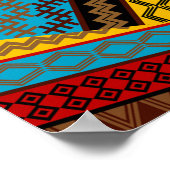 トリアはっきりしたル幾何学模様カラフル民族防法 ポスター (角)