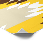 トリアアステカルイエローブラウン先住民アメリカデザイン ポスター (角)