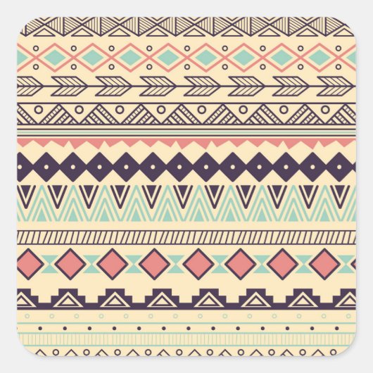 トリアアステカルストライプヴィンテージイラストレーション スクエアシール (正面)