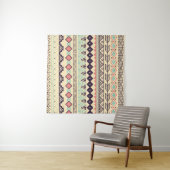 トリアアステカルストライプヴィンテージイラストレーション タペストリー (インサイチュ(横))