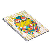 トリアアステカルモダンフクロウイラストレーション手帳 ノートブック (右側)