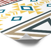 トリアアステカルモチーフ：幾何学的シームレスデザイン ポスター (角)