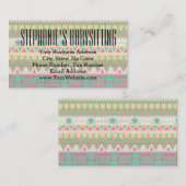 トリアアステカル先住民パステルジオメトリックパターン 名刺 (正面/裏面)