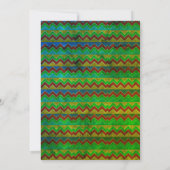 トリアアステカル抽象芸術ベイビーシャワーシェブロングリーン 招待状 (裏面)