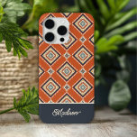 トリアアステカル模様さび青の名パーソナライズされた前 iPhone 15 PRO MAXケース<br><div class="desc">Tribal Pattern Rust Blue名アステカ前iPhone 15 Pro Maxのケースパーソナライズされたは、Rust、Blue、BeigeのAztcのパーソナライズされたTribal Patternに関するスクリプトのタイポグラフィで名前を付けモダンる。彼女のための完璧な贈り物のための誕生日、母の日のための母、クリスマスと休日のための姉妹またはベスティー。©2024 Evco Studioによる設計： www.zazzle.com/store/evcostudio</div>