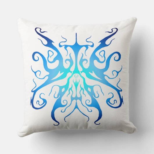 トリアエレガントルタトゥーデザイン – 青 クッション (裏面)