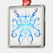 トリアエレガントルタトゥーデザイン – 青 メタルオーナメント (左)