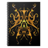 トリアエレガントル・タトゥー – 黒の金ゴールド ノートブック (正面)