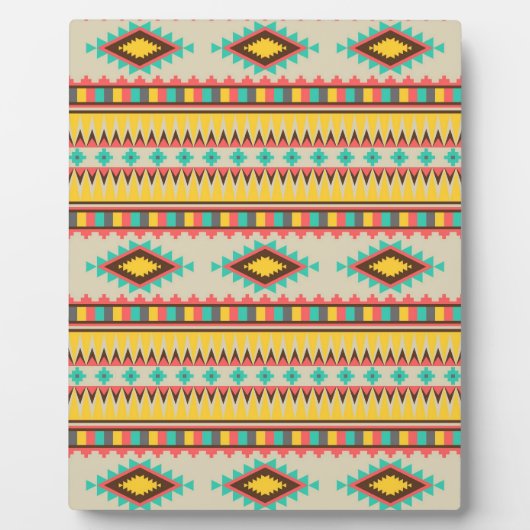 トリアカラフルルアステカ先住民アメリカン・ダイヤモンド フォトプラーク (正面)