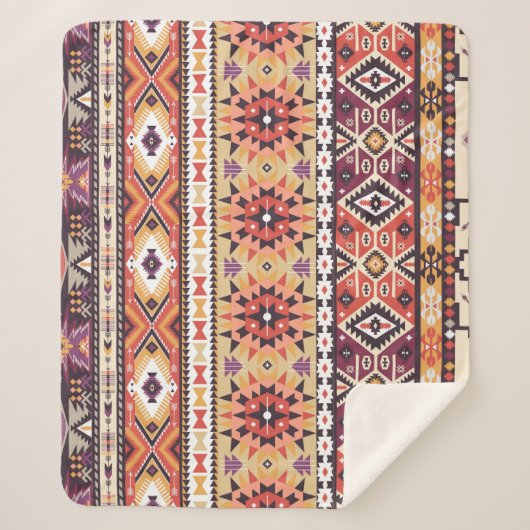 トリアカラフルルスタイル、シームレ鮮やかームパターン。 シェルパブランケット (正面)