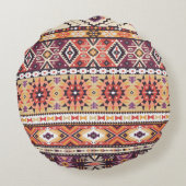 トリアカラフルルスタイル、シームレ鮮やかームパターン。 ラウンドクッション (裏面)