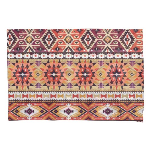 トリアカラフルルスタイル、シームレ鮮やかームパターン。 枕カバー (正面)