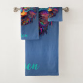 トリアカラフルル猫ボホ鮮やかー バスタオルセット (インサイチュ)