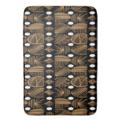 トリアカリブのルの布:黒、白、金ゴールド バスマット (正面縦)