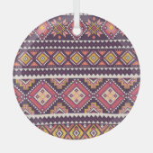 トリアストライプのル、幾何学的シームレスパターン。 ガラスオーナメント (正面)