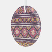 トリアストライプのル、幾何学的シームレスパターン。 ガラスオーナメント (正面左)