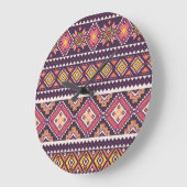 トリアストライプのル、幾何学的シームレスパターン。 ラージ壁時計 (傾斜)