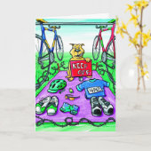 トリアスリートのお祝いカード保 – オフ カード (黄色い花)