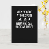 トリアスリートギフト耐久スポーツトライアスロン愛好家 カード (黄色い花)