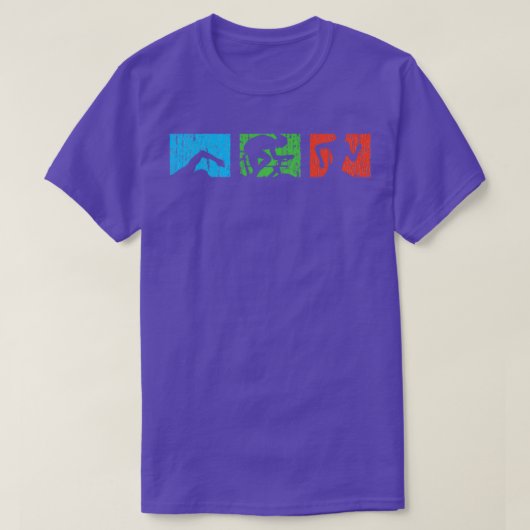 トリアスリート泳ぐ人サイクリスト走者 Tシャツ (デザイン正面)