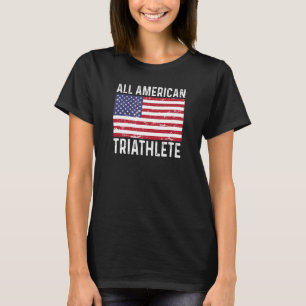 トリアスリート走スイム第47月4日オールアメリカ Tシャツ