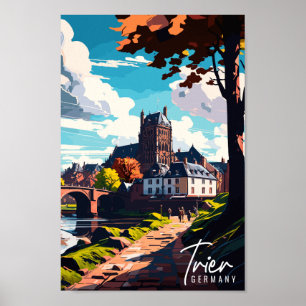トリアドイツヴィンテージ旅行イラストレーション ポスター