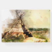 トリアパーソナライズされたルのテペ水の色Tipi結婚の ゲストブック (裏面)