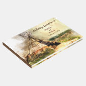 トリアパーソナライズされたルのテペ水の色Tipi結婚の ゲストブック (コーナー)