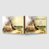 トリアパーソナライズされたルのテペ水の色Tipi結婚の ゲストブック (全面)