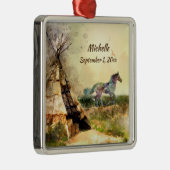 トリアパーソナライズされたルテペとインディアン馬ティピ メタルオーナメント (右)