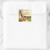 トリアパーソナライズされたル・ティピとキツネ・テペ結婚ーズ スクエアシール (バッグ)