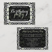 トリアモダンルデイジーパターンアートミニ招待状 エンクロージャーカード (正面/裏面)