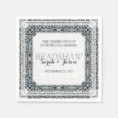 トリアモダンル白黒結婚紙ナプキンス スタンダードカクテルナプキン (正面)