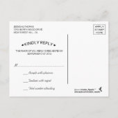 トリアモダンル羽毛ボヘミアンウェディングRSVP インビテーションポストカード (裏面)