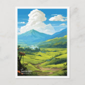 トリアルバコスタリカトラベルヴィンテージイラストレーション ポストカード (正面)