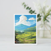 トリアルバコスタリカトラベルヴィンテージイラストレーション ポストカード (スタンド正面)