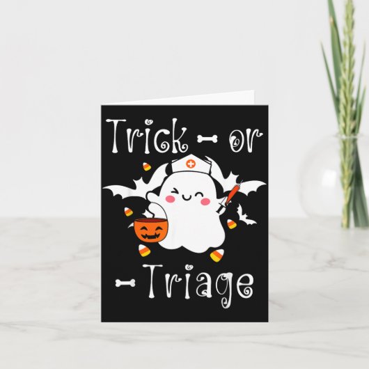 トリアージ看護師のハロウィーン幽霊 カード (正面)