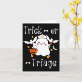トリアージ看護師のハロウィーン幽霊 カード (黄色い花)