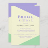 トリアードパープルモダンブライダルシャワー招待 招待状 (正面/裏面)