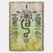 トリア素朴ルアステカフォークアート スローブランケット (正面縦)