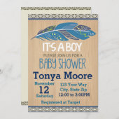 トリア素朴ル・ベイビー・シャワー招待状(少年) 招待状 (正面/裏面)